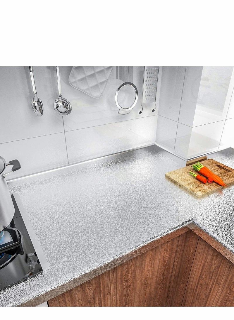 SYOSI Kitchen Backsplash Wallpaper Peel and Stick Aluminum Foil Contact Paper Self Adhesive Oil-Proof Heat Resistant Wall Sticker for Countertop Drawer Liner Shelf Liner - Image 2