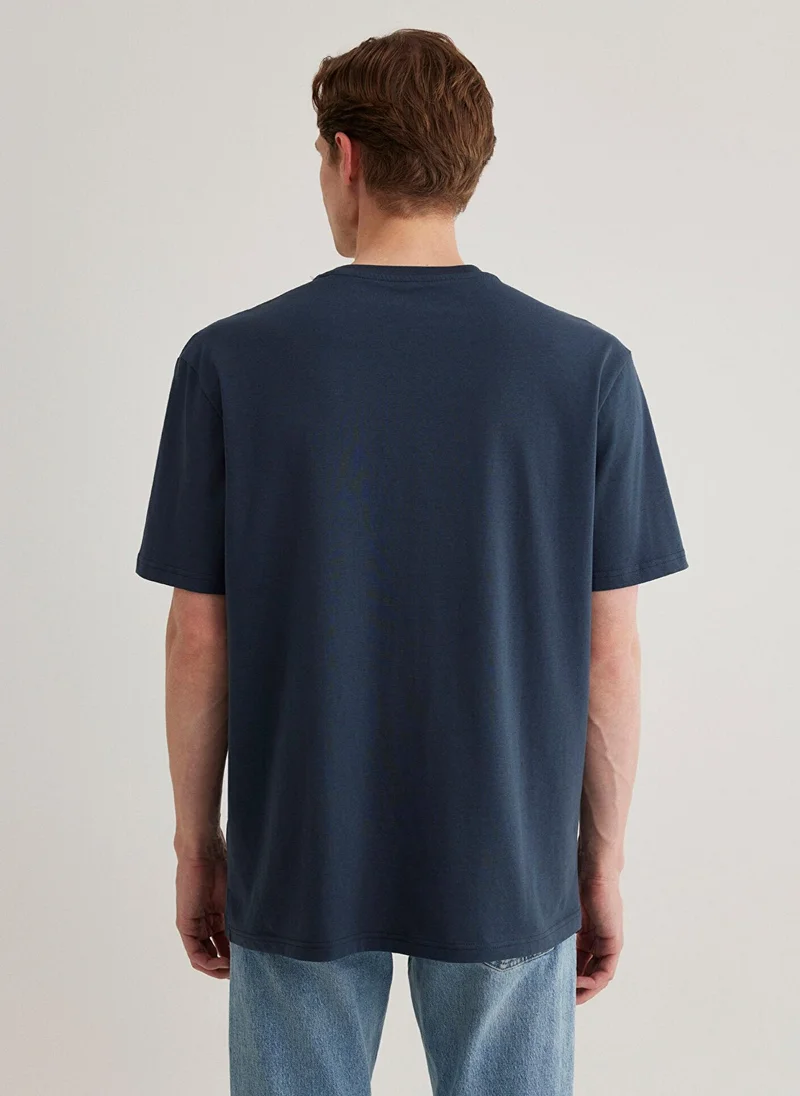 مافي Mavi Logo Printed Navy T-Shirt