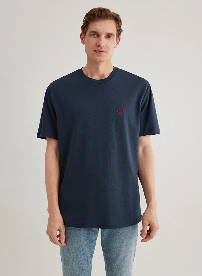 مافي Mavi Logo Printed Navy T-Shirt