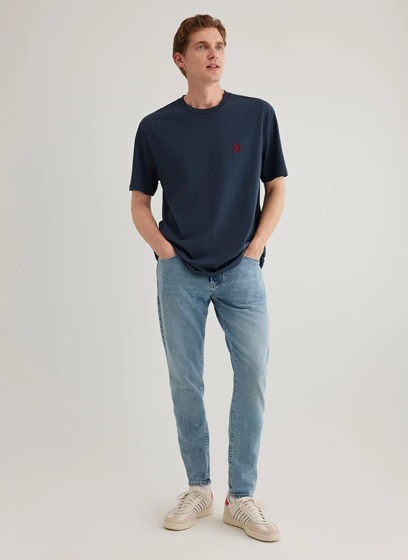 مافي Mavi Logo Printed Navy T-Shirt