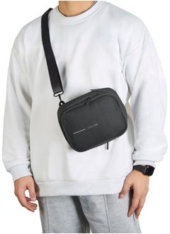 XD DESIGN Boxy Sling | Adjustable Cross Body Bag, 3-Ways to Wear (Cross Body, Shoulder, Waist), Hidden Rear & Water Bottle Pockets, Recycled Fabric, Ideal for City Tour - Black  - Image 3