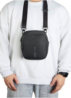 XD DESIGN Boxy Sling | Adjustable Cross Body Bag, 3-Ways to Wear (Cross Body, Shoulder, Waist), Hidden Rear & Water Bottle Pockets, Recycled Fabric, Ideal for City Tour - Black  - Image 5