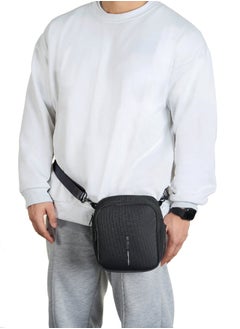 XD DESIGN Boxy Sling | Adjustable Cross Body Bag, 3-Ways to Wear (Cross Body, Shoulder, Waist), Hidden Rear & Water Bottle Pockets, Recycled Fabric, Ideal for City Tour - Black  - Image 4