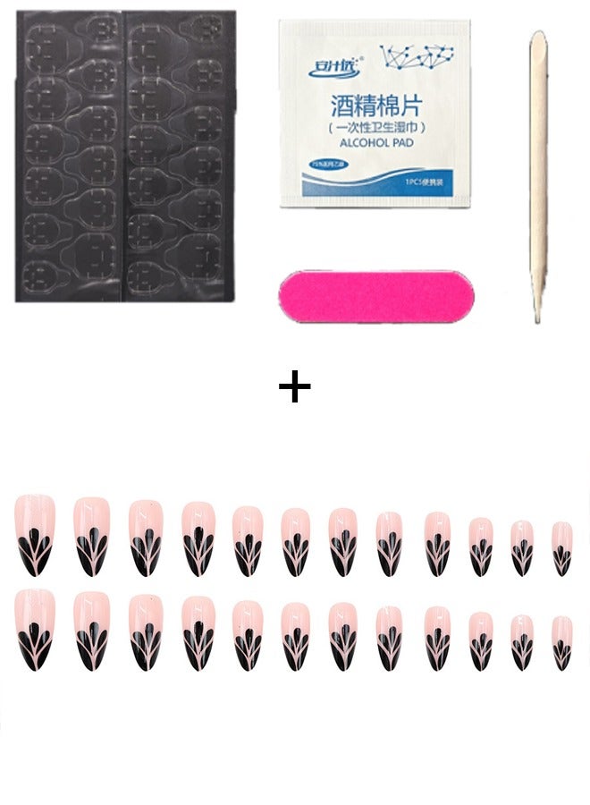 قطرة ماء طويلة حلوة باردة سوداء البتلة الفرنسية البسيطة الأوروبية والأمريكية قطعة مسمار مسمار ارتداء انفصال - Image 3