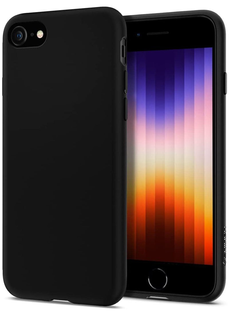 سبايجن - Liquid Crystal Case Cover for iPhone SE 3 (2022) / iPhone SE (2020) / iPhone 8 / iPhone 7 - Matte Black - Image 1