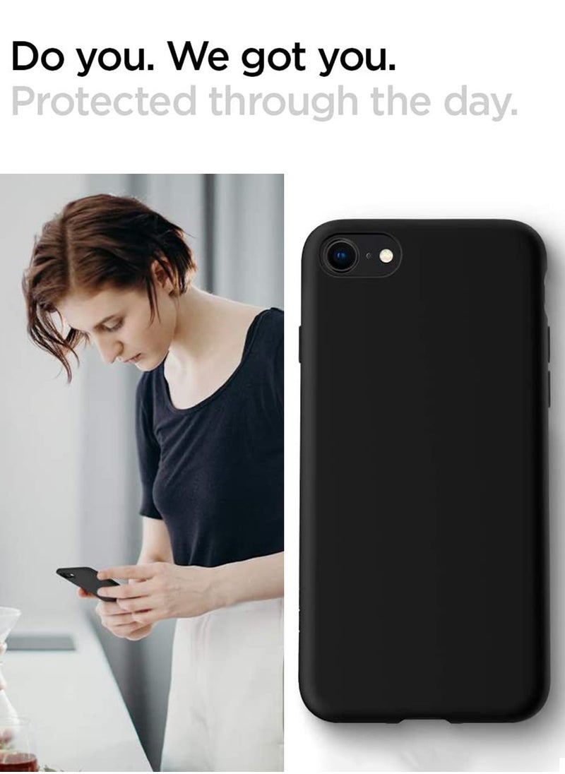 سبايجن - Liquid Crystal Case Cover for iPhone SE 3 (2022) / iPhone SE (2020) / iPhone 8 / iPhone 7 - Matte Black - Image 1
