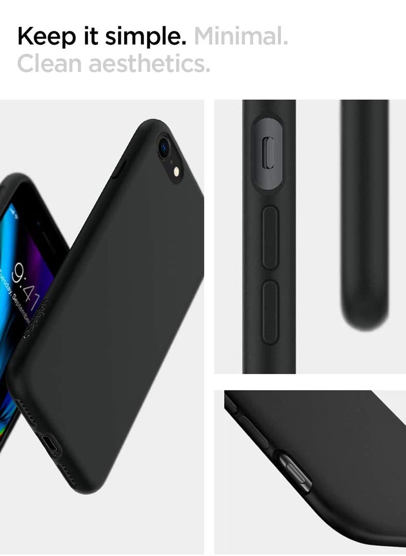 سبايجن - Liquid Crystal Case Cover for iPhone SE 3 (2022) / iPhone SE (2020) / iPhone 8 / iPhone 7 - Matte Black - Image 1