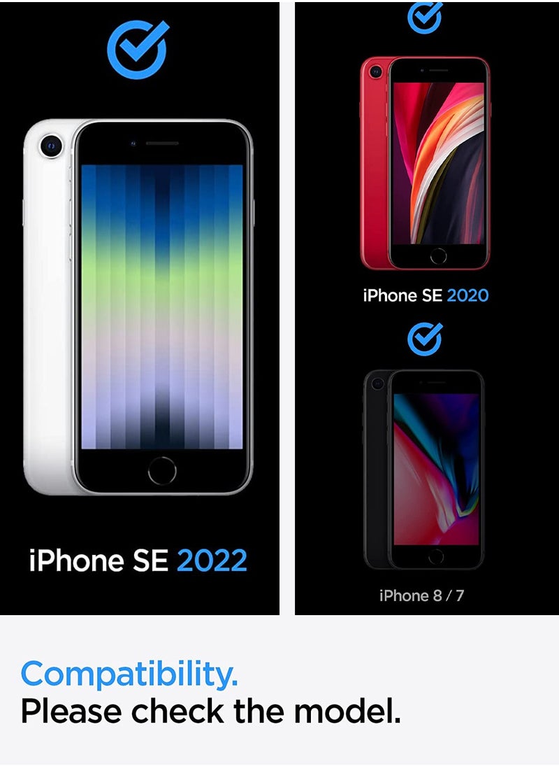 سبايجن - Liquid Crystal Case Cover for iPhone SE 3 (2022) / iPhone SE (2020) / iPhone 8 / iPhone 7 - Matte Black - Image 1