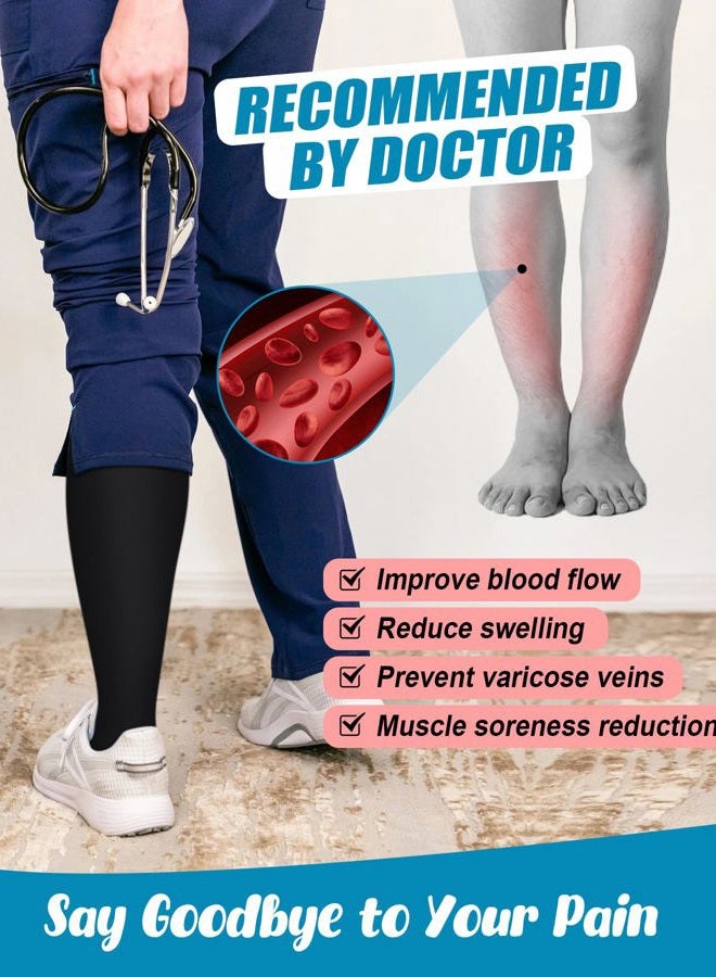 FuelMeFoot 6 Pairs Compression Socks for Women & Men 15-20mmHg Graduated Support Knee High Socks for Nurses, Travel, Athletic - Image 5