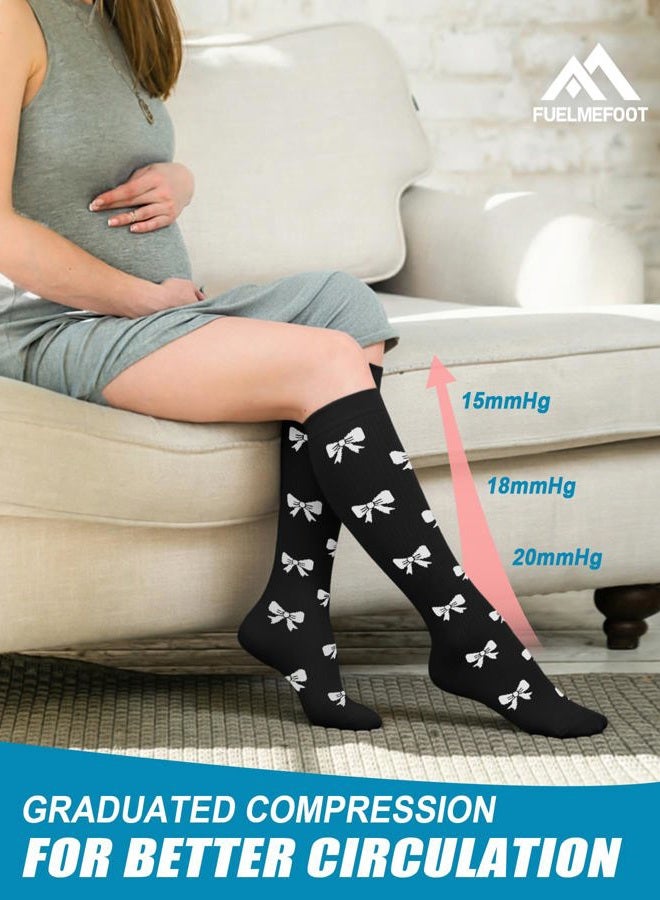 FuelMeFoot 6 Pairs Compression Socks for Women & Men 15-20mmHg Graduated Support Knee High Socks for Nurses, Travel, Athletic - Image 4