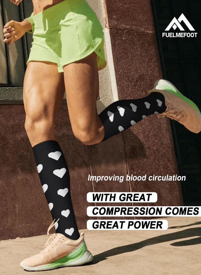 FuelMeFoot 6 Pairs Compression Socks for Women & Men 15-20mmHg Graduated Support Knee High Socks for Nurses, Travel, Athletic - Image 2