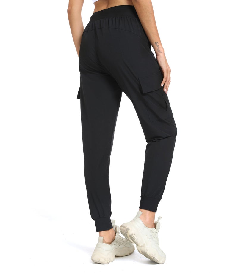 Haowind Womens Cargo Hiking Pants with Pocket - Lightweight Quick Dry Workout Joggers for Travel, Camping and Outdoor Wear(Black M) - Image 5