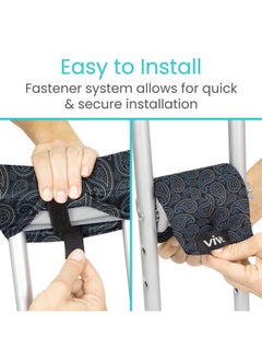VIVE Crutch Pads For Armpits and Hand Grips - Pads for Crutches Handles and Underarms - Crutch Cushions Covers - Soft Padded Under Arm Cover - Crutch Accessories for Women, Men, Kid (1 Pair, Paisley)  - Image 5