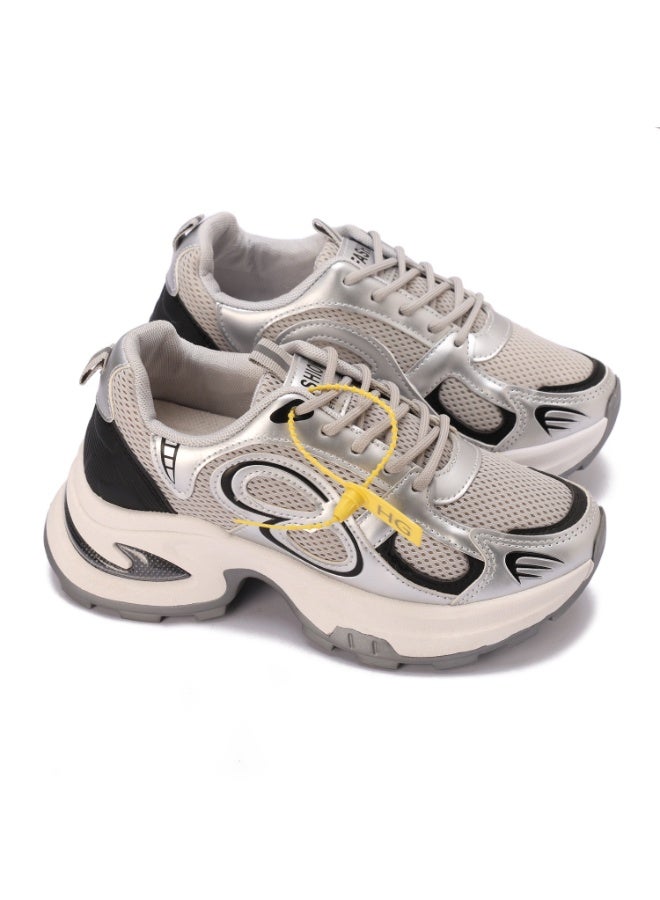 حذاء رياضي نسائي كاجوال - تصميم عصري ومريح مصنوع من مادة شبكية - متوفر بألوان ومقاسات مختلفة