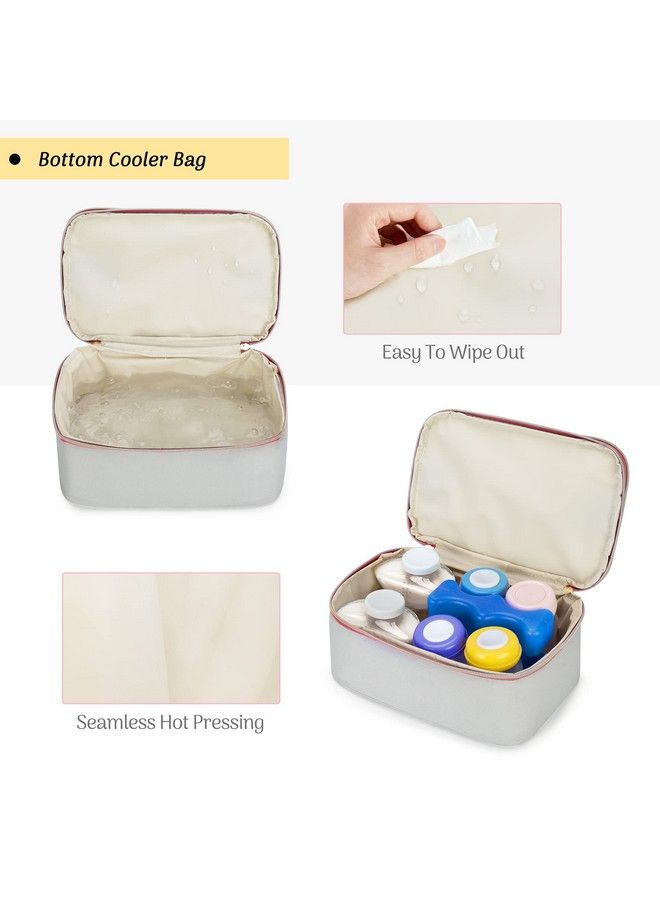Damero Wearable Breast Pump Bag With Cooler Compatible With Elvie And Willow Breast Pump Double Layer Carrying Case With Detachable Design And Waterproof Mat For Wearable Breast Pumps And Extra Parts  - Image 4