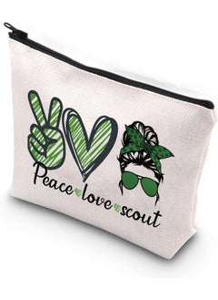 WCGXKO WCGXKO Scout Gift Peace Love Scout Makeup Bag Travel Bag For Scouting Journey Scout Bridging Ceremony Gift (Peace Love Scout) 
