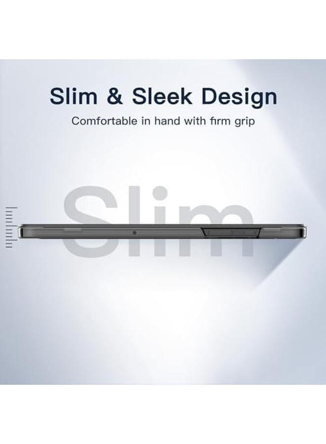 جي تيك حافظة لهاتف سامسونج جالاكسي تاب A9 بلس A9 بلس 11 بوصة 2023، ظهر شفاف نحيف ثلاثي الطي، حامل واقٍ للكمبيوتر اللوحي، النوم التلقائي، أسود - Image 3