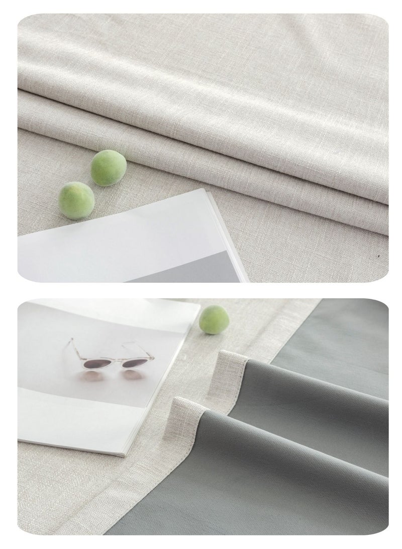 QBAID Blackout Curtain – 1 Piece | Natural Texture | Grommet, Hook & Back Tab Hanging Options - Image 4