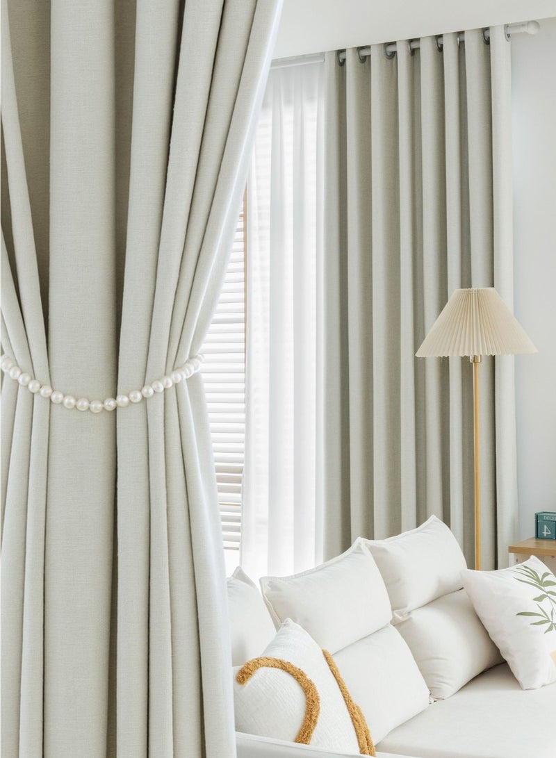 QBAID Blackout Curtain – 1 Piece | Natural Texture | Grommet, Hook & Back Tab Hanging Options - Image 1