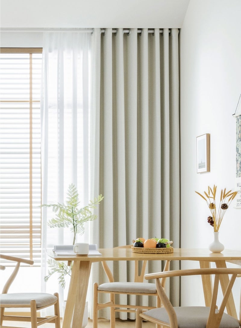QBAID Blackout Curtain – 1 Piece | Natural Texture | Grommet, Hook & Back Tab Hanging Options - Image 2