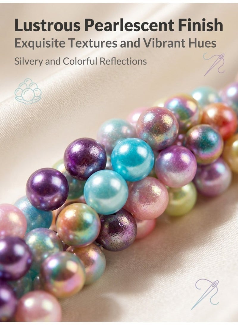1200PCS Pearl Beads, 6mm 24 Colors Multicolor Loose Pearls for Crafts with Holes for Jewelry Making, Small Pearl Filler Beads for Crafting Bracelet Necklace Earrings - Image 5