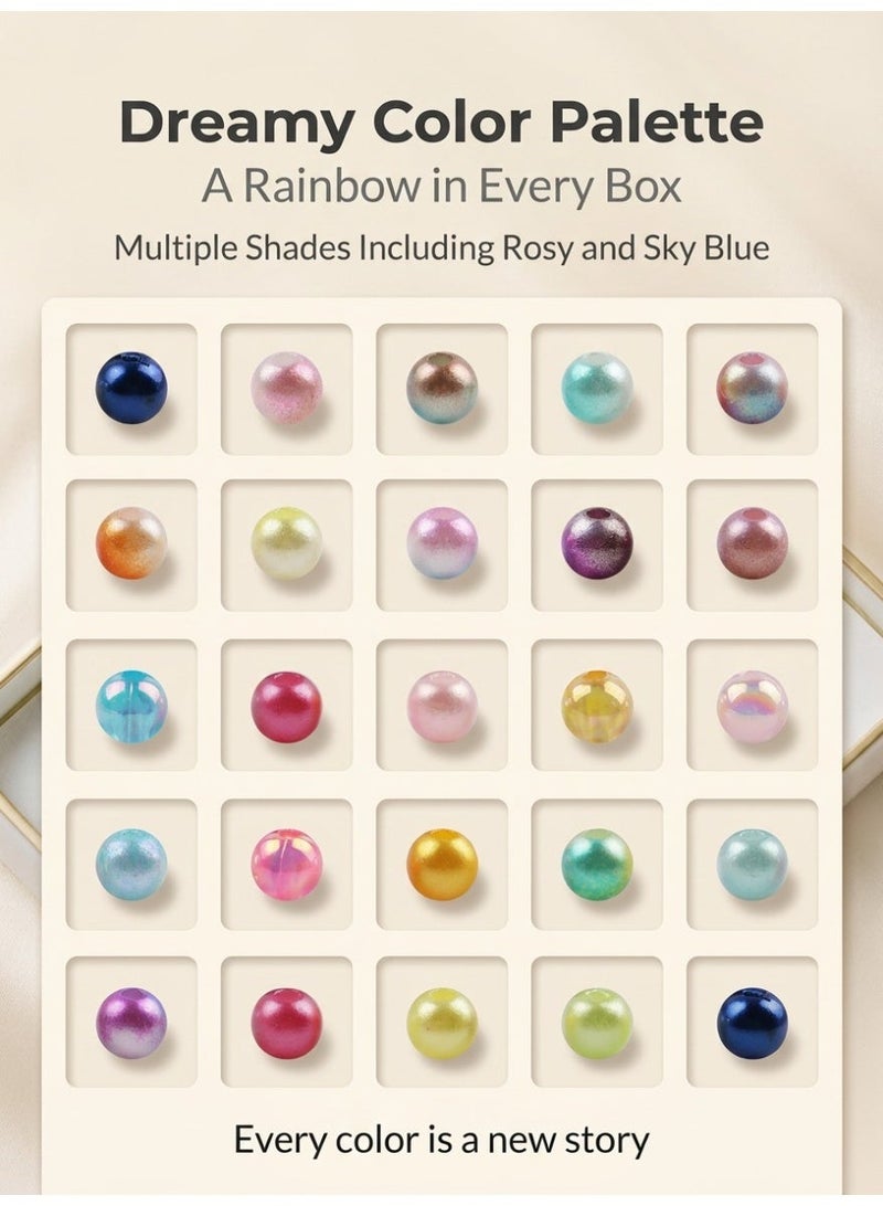 1200PCS Pearl Beads, 6mm 24 Colors Multicolor Loose Pearls for Crafts with Holes for Jewelry Making, Small Pearl Filler Beads for Crafting Bracelet Necklace Earrings - Image 4