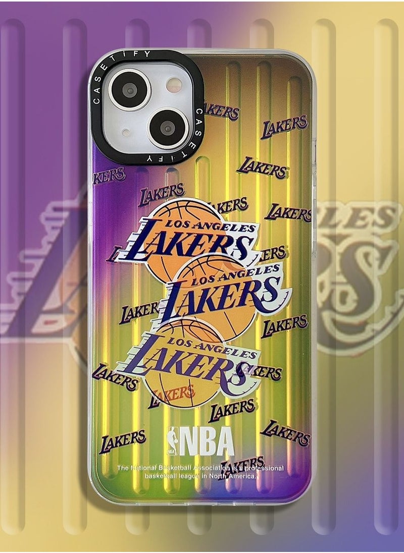 Color Fans - NBA LAKERS Laser iPhone 14/13/12/Pro/Max/Plus Protective Case Cover - Image 1
