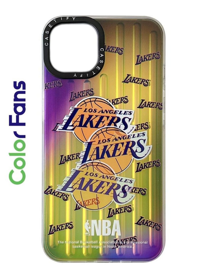 Color Fans - NBA LAKERS Laser iPhone 14/13/12/Pro/Max/Plus Protective Case Cover - Image 1