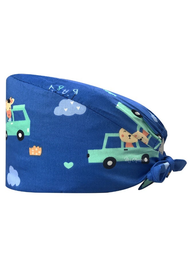 NIBEMINENT Scrubs Cap  Cotton Print Surgery Scrub Hats Nurse Caps Medical Accessories Beauty Salon Pet Shop Lab Work Hat Chef Hat