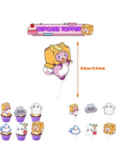 General Carton villain theme birthday party decoration lankybox birthday flag cake card balloon party spiral  - Image 5