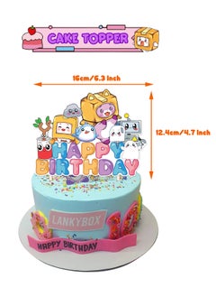 General Carton villain theme birthday party decoration lankybox birthday flag cake card balloon party spiral  - Image 2