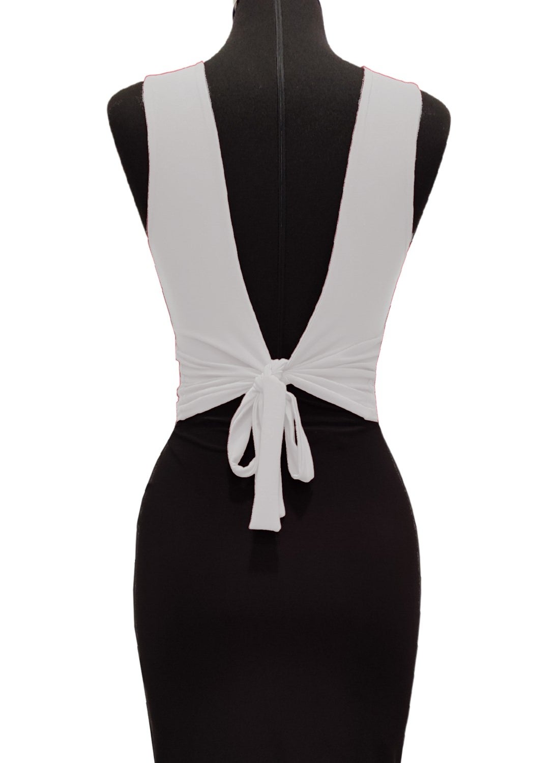Due Stelle Backless Tied White Crop Top, Party, Dance, Tango Blouse  - Image 1