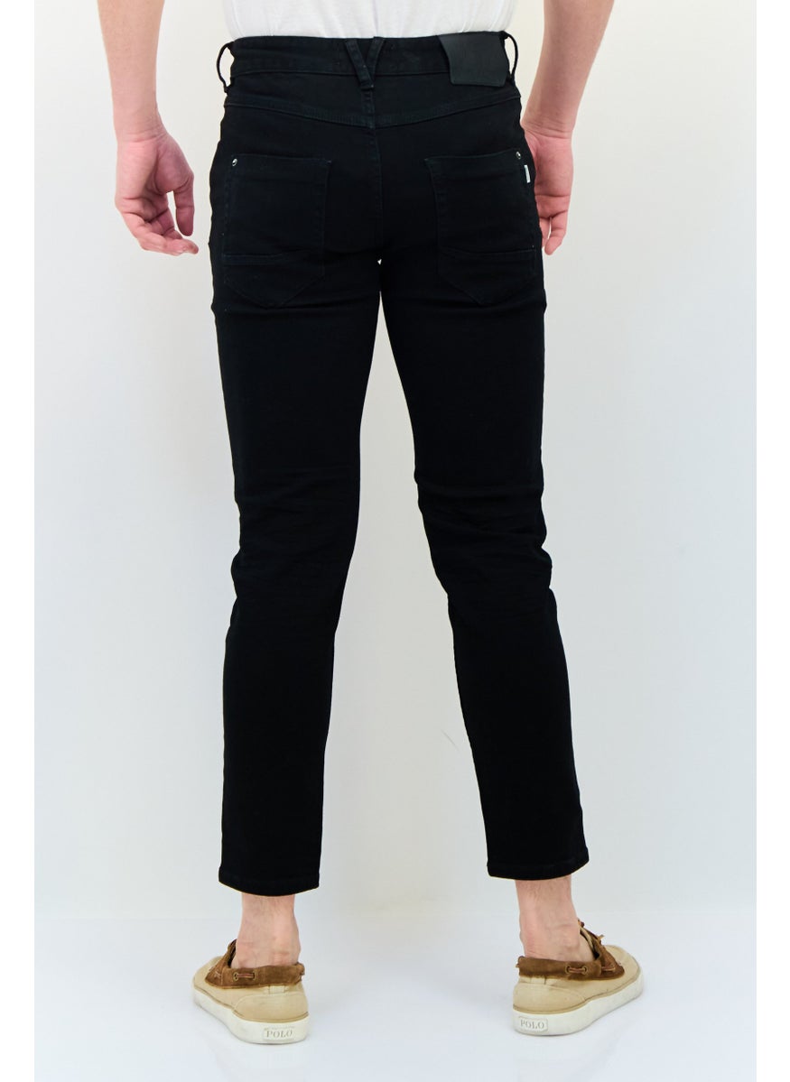 Selected Homme Men Slim Fit Solid Stretchable Jeans, Black  - Image 4