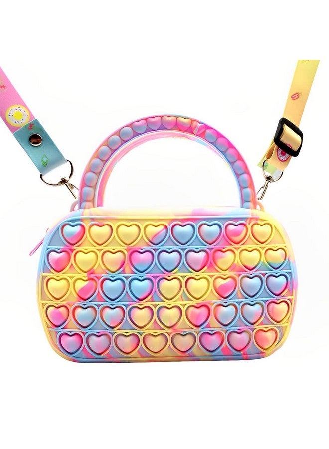 Kiditos Kiditos (Pop It Bag Sling & Handbag 2 in 1 for Girls Kids Pop It Heart Bag, Pop It Bag for Girls, Pop It Toy Shoulder Bag for Girls, Pop It Purse Fidget Bag for Kids Sensory Fidget Toy, Multicolor  - Image 1