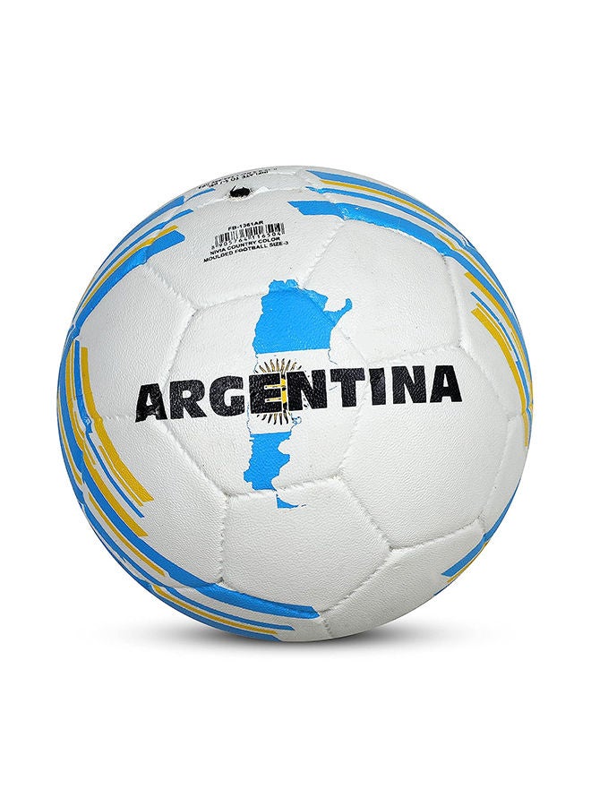 Nivia Country Colour Argentina Football | Size 3 | Machine Stitched | Rubberized Moulded | 12 Panel | Waterproof | Soccer Ball - Image 2