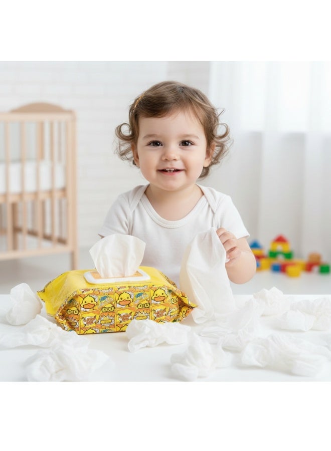 مناديل مبللة للأطفال بخلاصة الصبار 120 منديل ناعم وآمن لتنظيف اليدين والفم، خالية من العطور والكحول، مناسبة للرضع والأطفال والاستخدام اليومي مع غطاء محكم للحفاظ على الرطوبة - Image 5