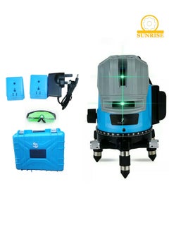 SUNRISE Multifunctional 5 Lines Laser Level Self-leveling Machine, Leveling Tool with Vertical Horizontal Tilt Lines,with 2 Rechargeable Battery,Ruler for Wall Floor Ceiling  - Image 1