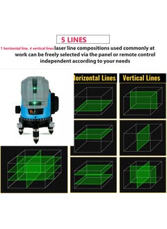 SUNRISE Multifunctional 5 Lines Laser Level Self-leveling Machine, Leveling Tool with Vertical Horizontal Tilt Lines,with 2 Rechargeable Battery,Ruler for Wall Floor Ceiling  - Image 5