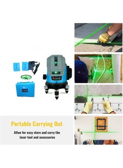 SUNRISE Multifunctional 5 Lines Laser Level Self-leveling Machine, Leveling Tool with Vertical Horizontal Tilt Lines,with 2 Rechargeable Battery,Ruler for Wall Floor Ceiling  - Image 3