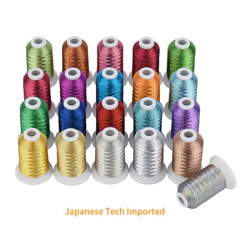 Simthread Best 21 Colors Metallic Embroidery Machine Thread Kit 500M(550Y) for Computerized Embroidery and Decorative Sewing - Image 3