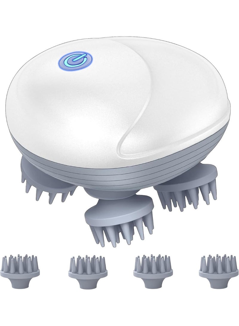 Wireless Body Massage Stick – Rechargeable Massager with Speed ​​Control and Detachable Heads – Silver - Image 1