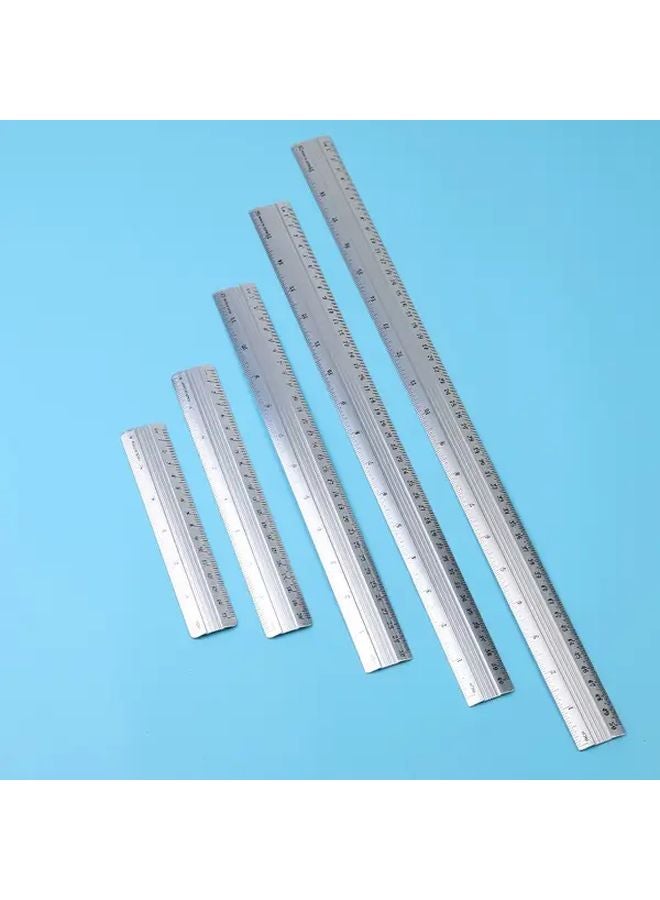 5pcs 7 87 Inch Aluminum Alloy Rulers Multi Functional Precision Measuring Tool - Image 2