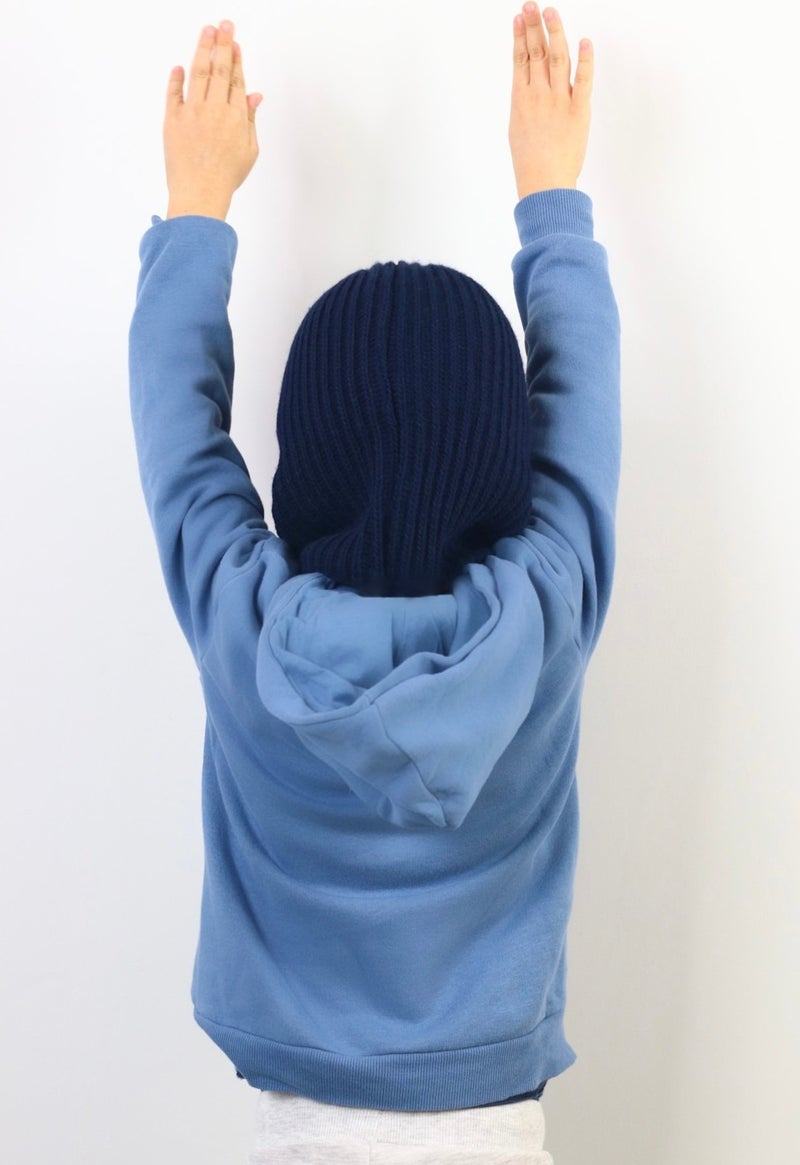 Ritnice Children's Stringed Navy Blue Balaclava Knitwear Beret / Cap  - Image 4