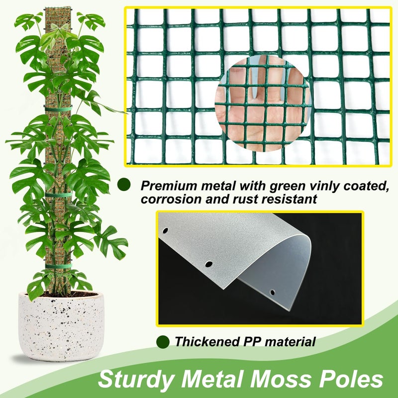 HOLANHING 60" Metal Moss Pole, D Shape Sphagnum Moss Pole, Moss Poles for Climbing Plants, Monstera, Indoor Climbing Plants (6Pcs 60") - Image 3