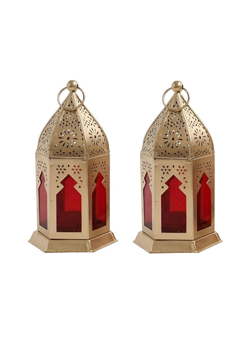 PURESTORY PURESTORY Lanterns for Home Decor Moroccan Lamp Moroccan Lamps Hanging Candle Holder Hanging Lamp for Home Decor Diwali Decoration Christmas Lighting Moroccan Lamp Pack of 2  - Image 2