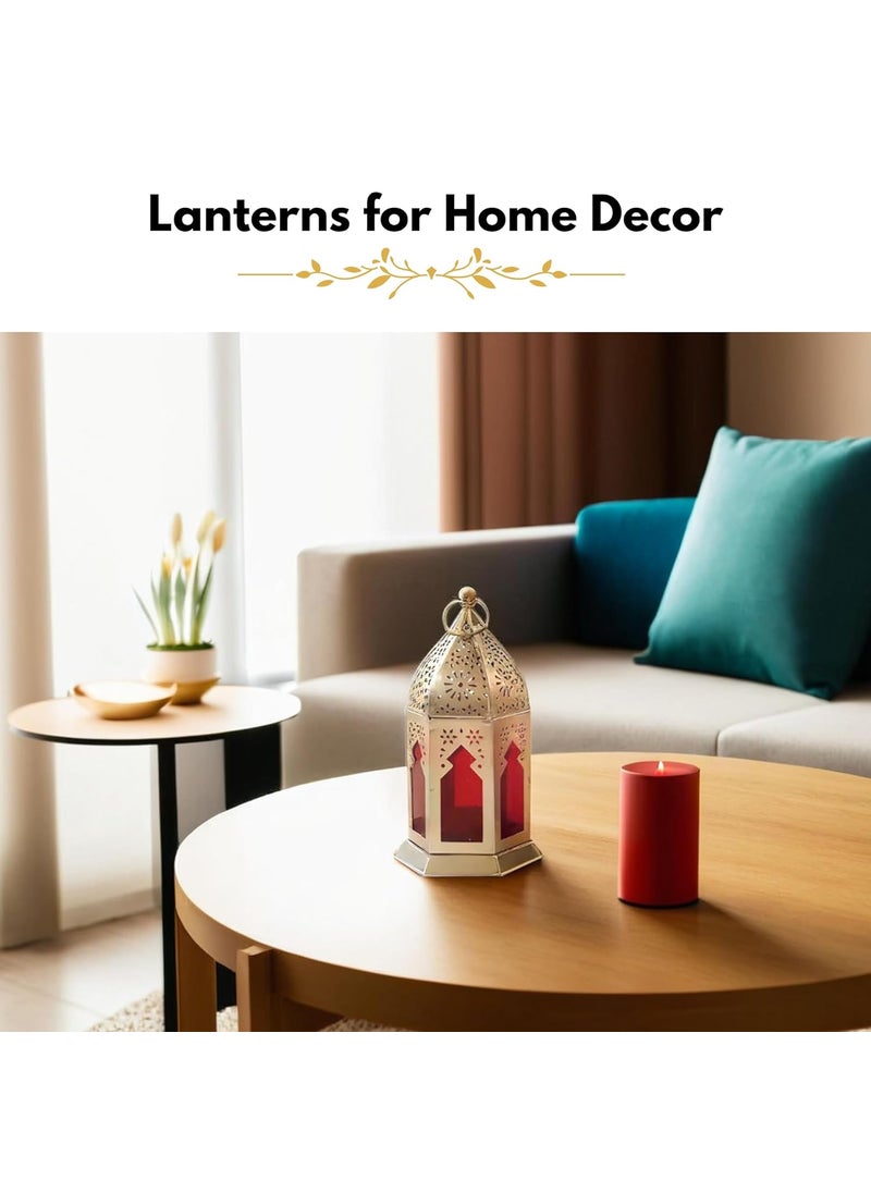 PURESTORY PURESTORY Lanterns for Home Decor Moroccan Lamp Moroccan Lamps Hanging Candle Holder Hanging Lamp for Home Decor Diwali Decoration Christmas Lighting Moroccan Lamp Pack of 2  - Image 3