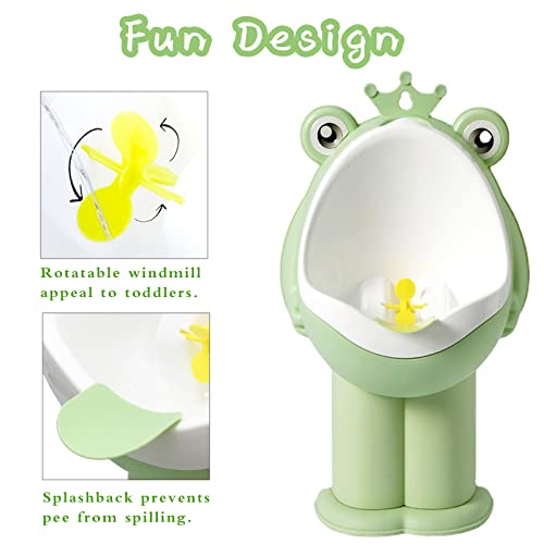 Xeehwb Frog Pee Training,Potty Training Urinal for Boys Kids Toddler Standing Urinal Wall-Mounted Toilet with Funny Aiming Target,Green - Image 4