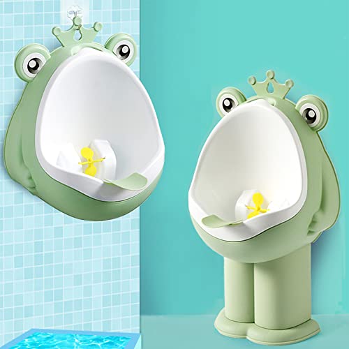 Xeehwb Frog Pee Training,Potty Training Urinal for Boys Kids Toddler Standing Urinal Wall-Mounted Toilet with Funny Aiming Target,Green - Image 1