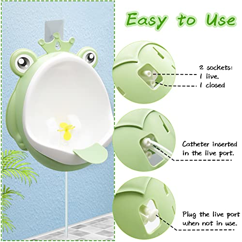 Xeehwb Frog Pee Training,Potty Training Urinal for Boys Kids Toddler Standing Urinal Wall-Mounted Toilet with Funny Aiming Target,Green - Image 5