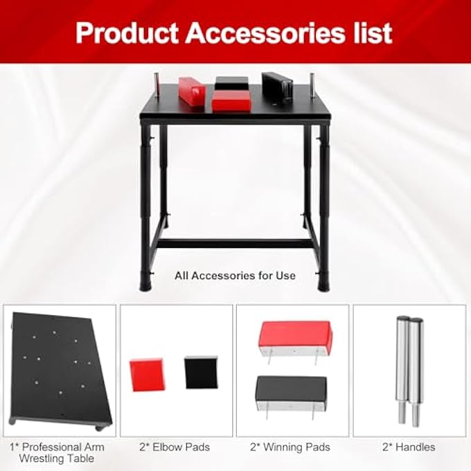 rayihni Professional Arm Wrestling Table, 2200Lbs Standard Competition Training Arm Wrestling Table With Wrist Strap Strength Training Equipment For Gyms Sports Arenas Homes Club Office - Image 5